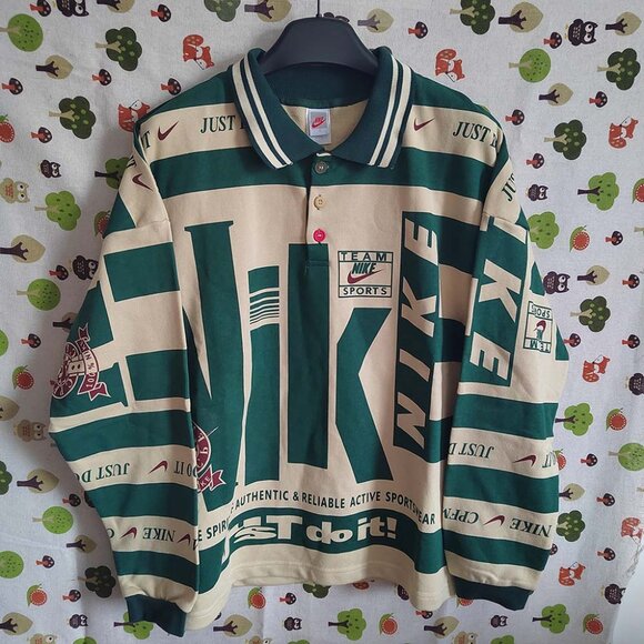 Nike x Cactus Plant Flea Market Longsleeve Polo Natural - Picture 1 of 11